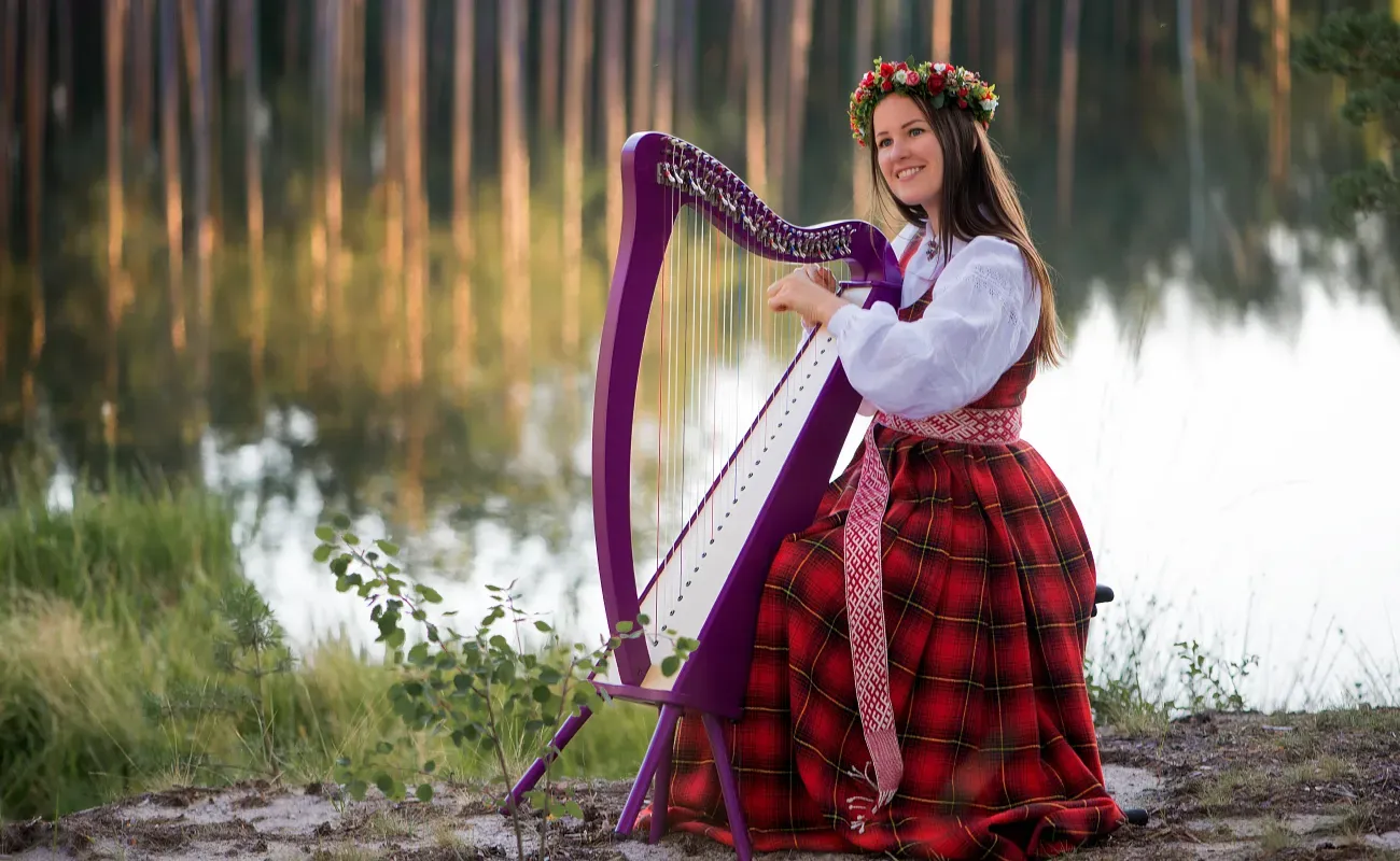 Harpists at a Party Central event