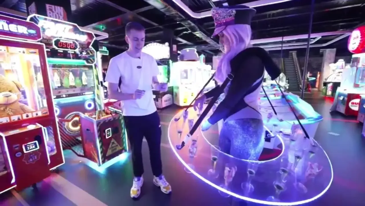 LED strolling champagne table, real events