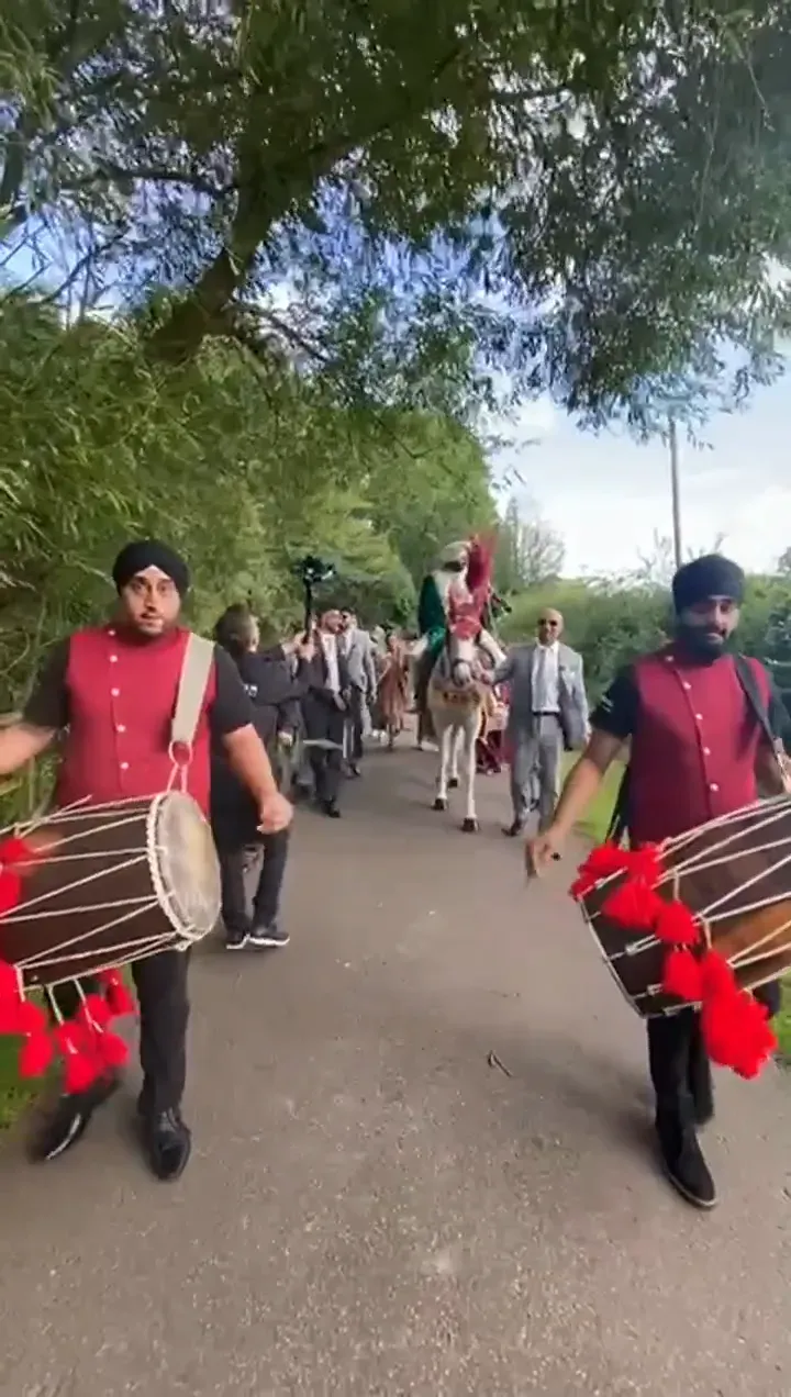 Band baja playing on the street, the UK