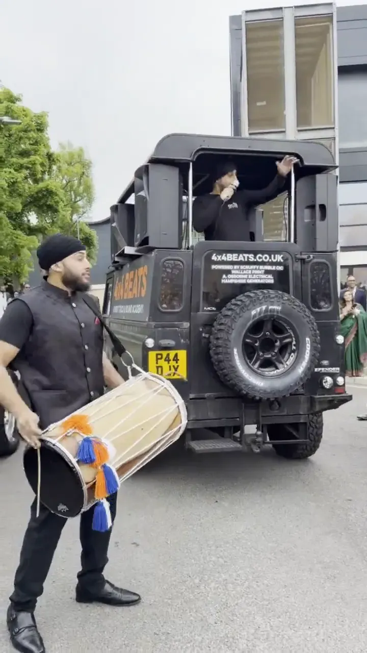 Dhol and DJ truck baraat, real events
