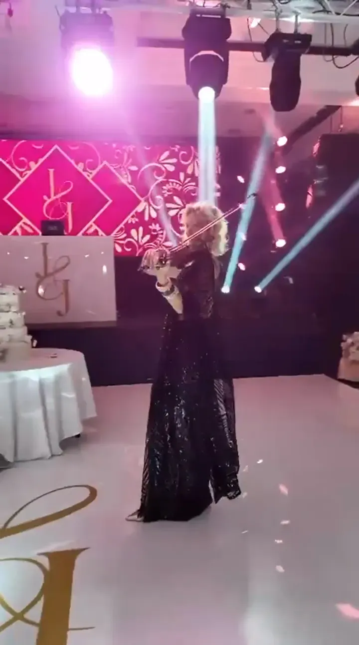 Violinist at an evening reception, the UK