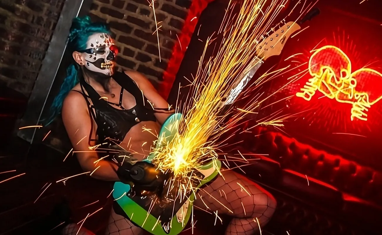 Angle Grinder Performers at a Party Central event near Congleton