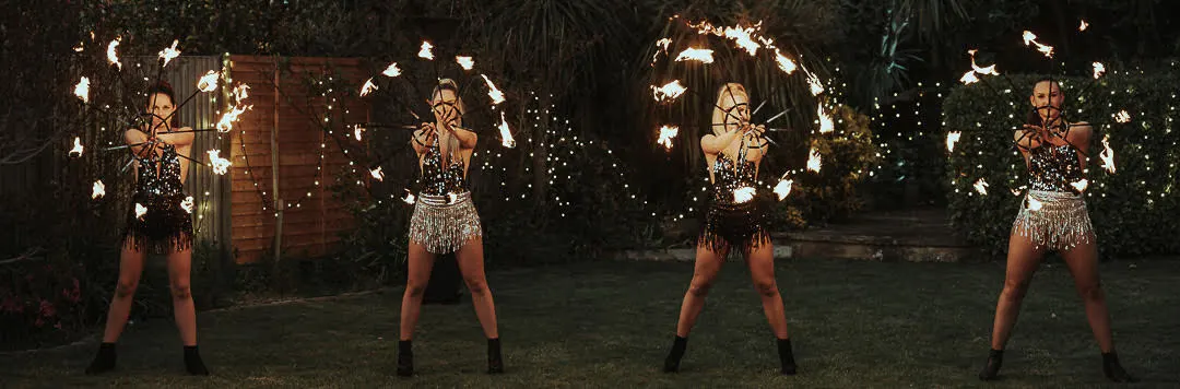 Costumes black and silver sequin tassel: fire performers