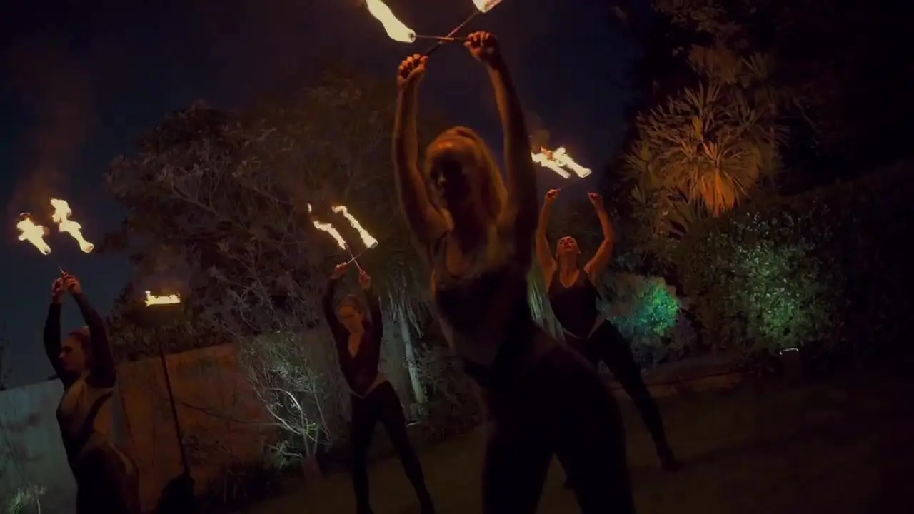 Person fire show mins: fire performers