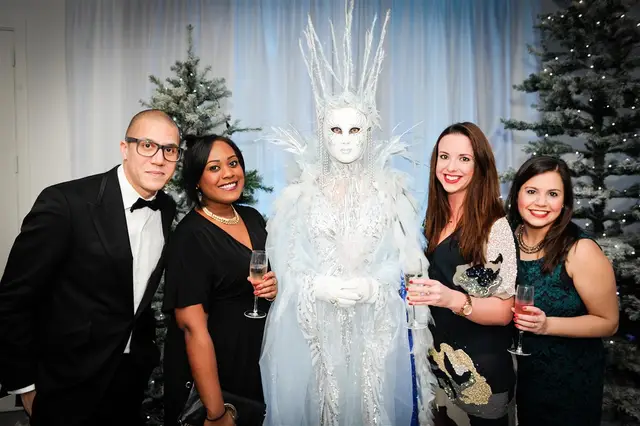 Ice venetian statue: living statues, winter wonderland theme