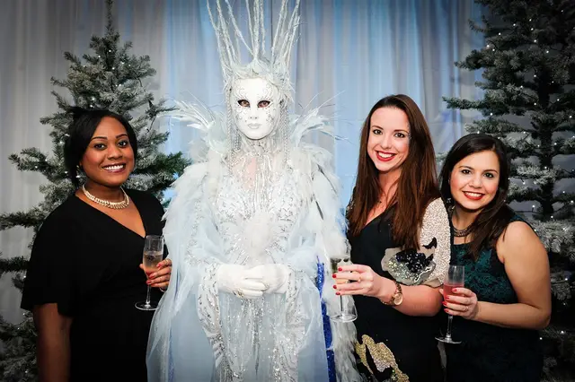 Ice venetian statue: living statues, winter wonderland theme